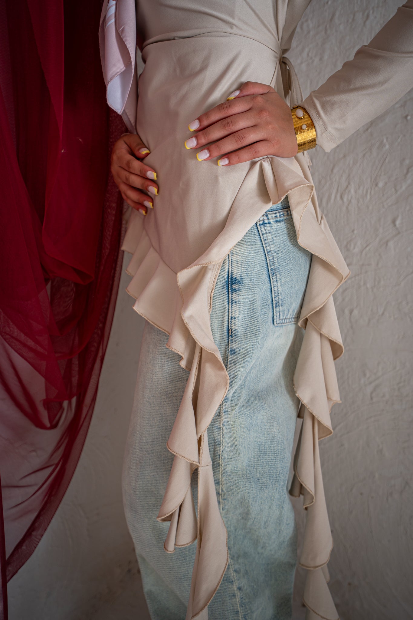 Asymmetrical Ruffle Top